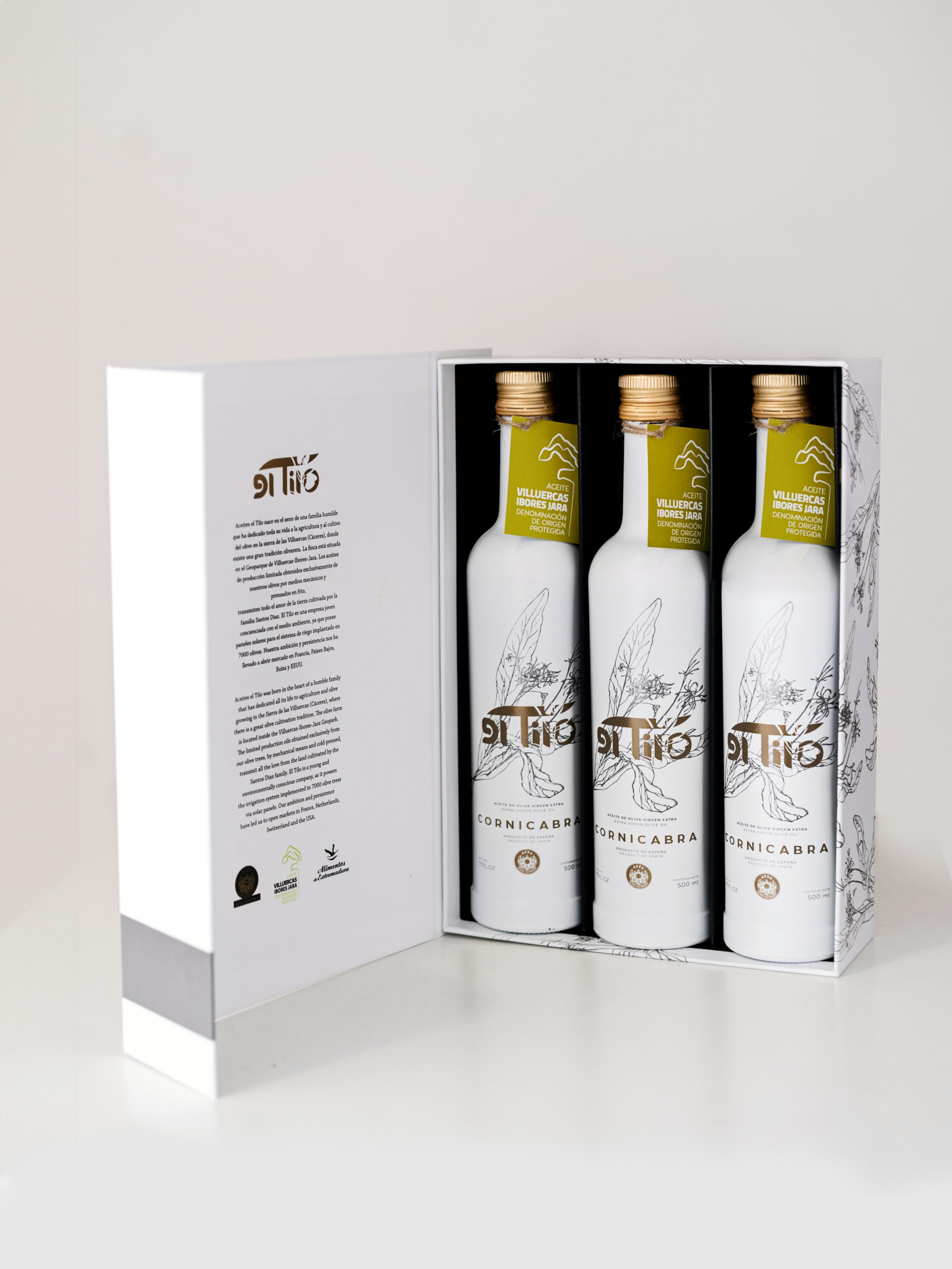 Aceite Oliva Virgen Extra Extracción en frío Est 3 bot El Tilo DO Villuercas Ibores Jara Extremadura