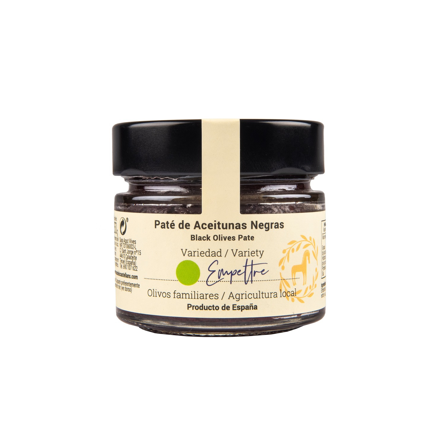 Paté negro de aceitunas EMPELTRE MAS DELS CASTELLANS Calaceite Aragón Bons Olis