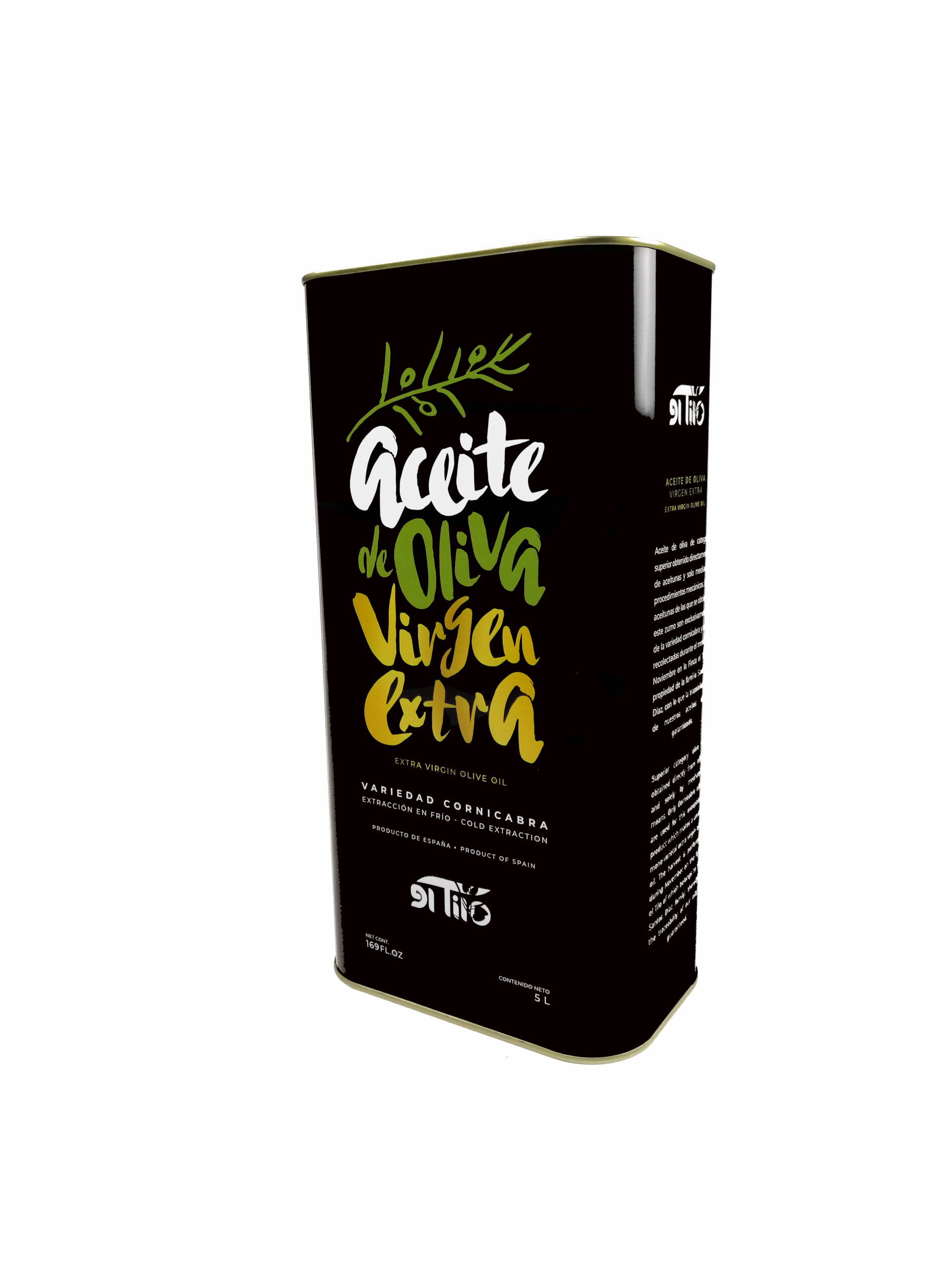 Aceite de Oliva Virgen Extra Extracción en frío CORNICABRA EL TILO 5L Castañar de Ibor Extremadura