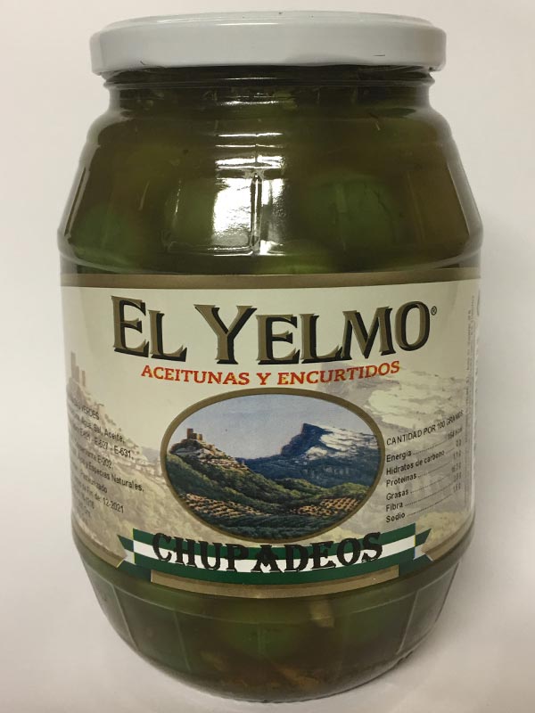 Aceitunas/Olivas Chupadeos 550g EL YELMO Puerta de Segura Bons Olis