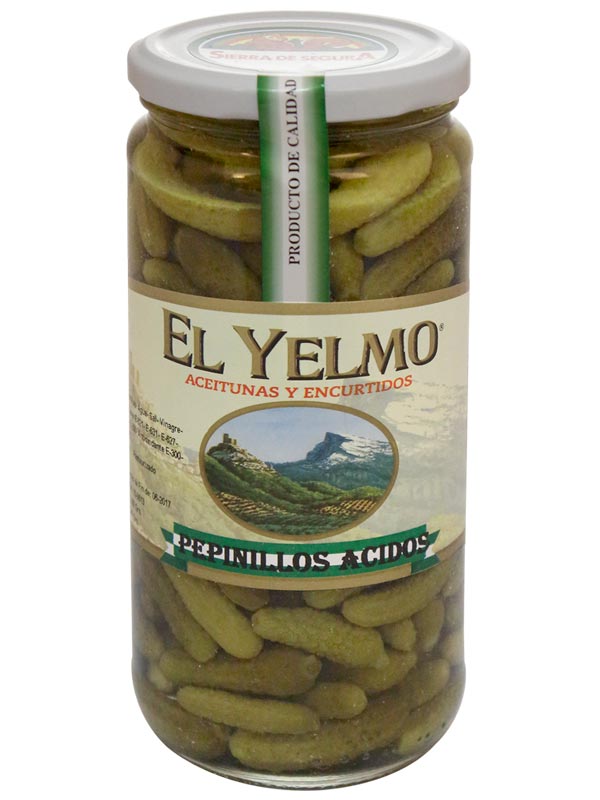 Pepinillos EL YELMO 350g Puerta de Segura Andalucía Bons Olis
