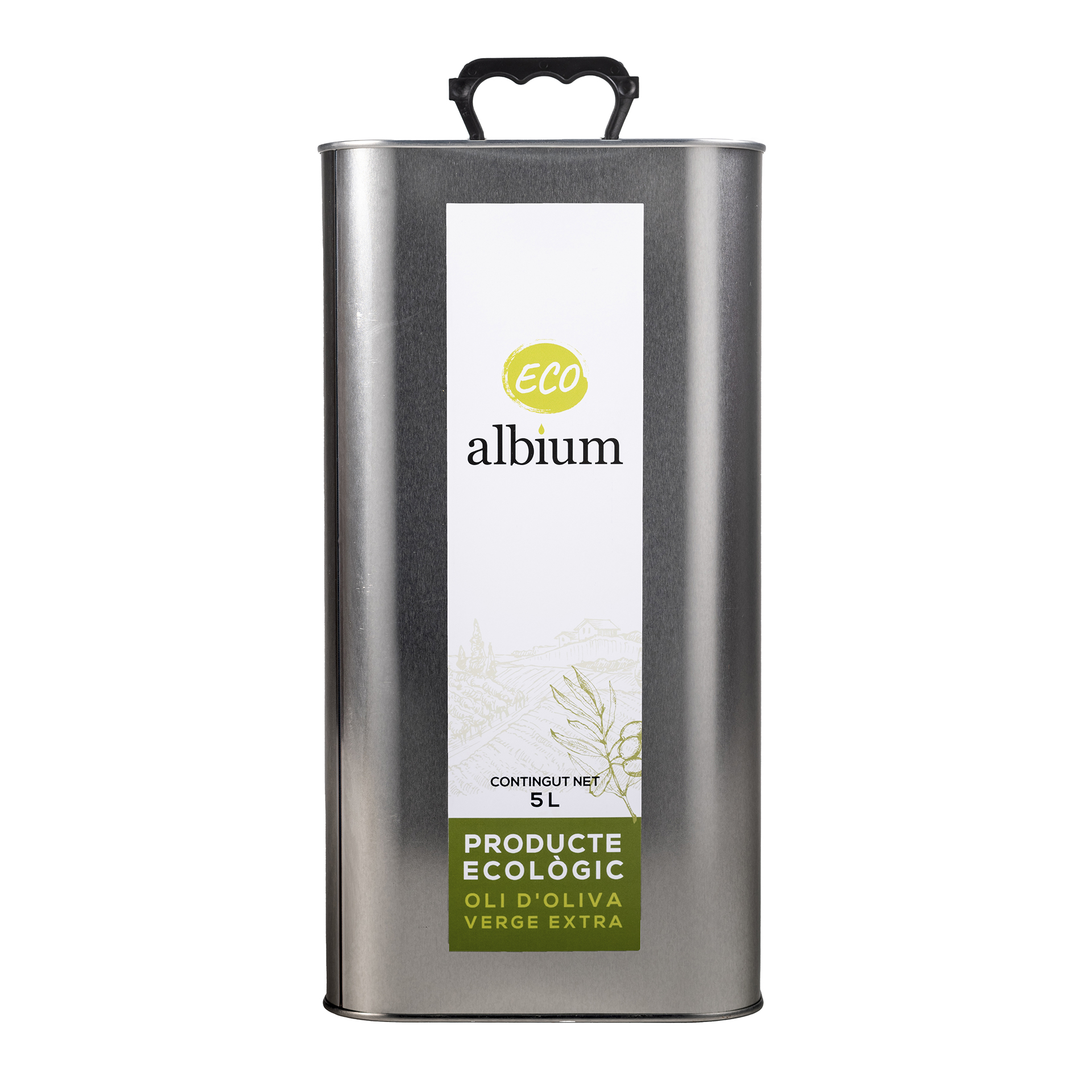 Aceite Oliva Virgen Extra Cosecha Temprana Extraccción en frío Ecológico Lata 5L ALBIUM Arbequina Lleida