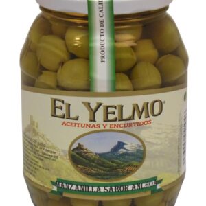 Aceitunas Manzanilla sabor anchoa con hueso EL YELMO 400GR Puerta de Segura Andalucía Bons Olis
