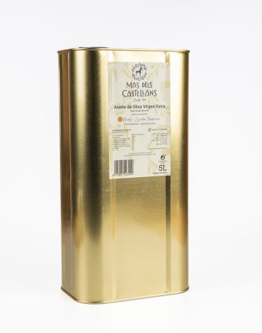 Aceite de Oliva Virgen Extra Extracción en frío Mas dels Castellans Picual cosecha temprana lata 5L Calaceite Matarraña
