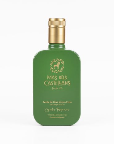 Aceite de Oliva Virgen Extra Mas dels Castellans Empeltre Cosecha Temprana Calaceite Matarraña Teruel